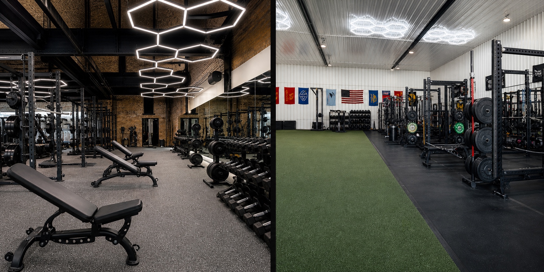 Side-by-side views of House of Iron Downtown and Westside