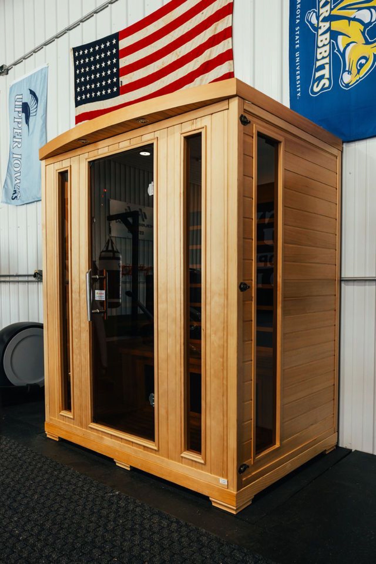 Wood sauna at House of Iron Westside